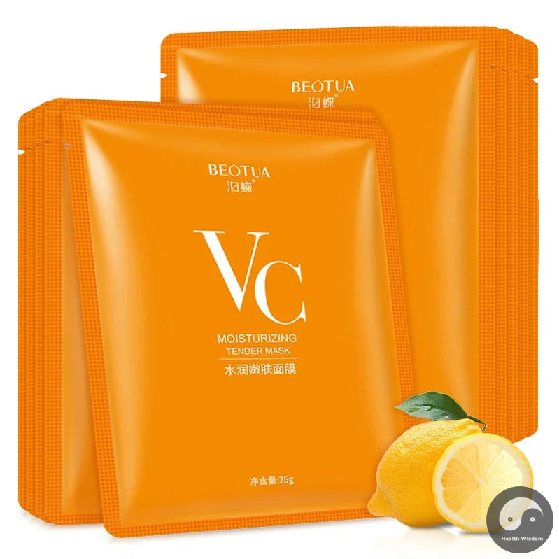 10pcs BEOTUA Vitamin C Face Masks Skin Care Sheet Mask Moisturizing Facemask Facial Masks Beauty Facial Skincare Products-Health Wisdom™