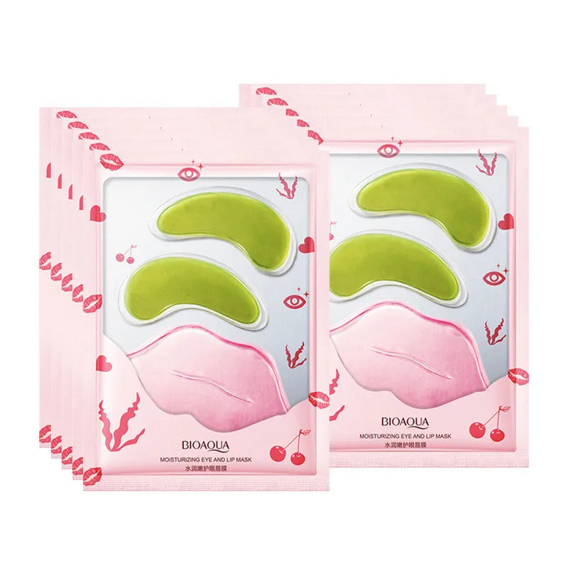 10pcs BIOAQUA Collagen Eye Mask Lip Mask Combination Moisturizing Lip Patch Anti-wrinkle Anti Dark Circles Eye Patches Skin Care-Health Wisdom™