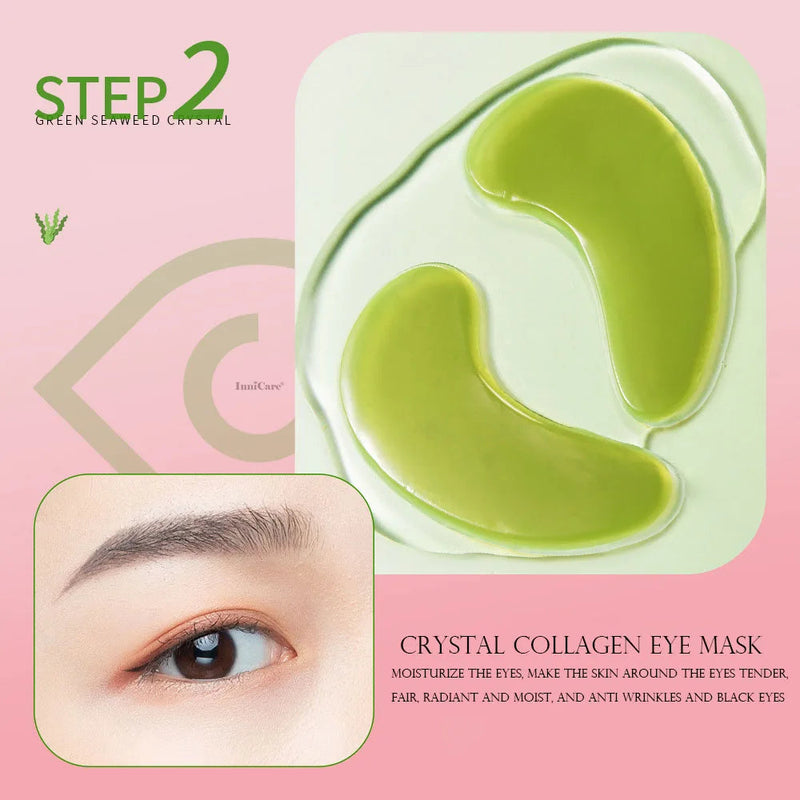 10pcs BIOAQUA Collagen Eye Mask Lip Mask Combination Moisturizing Lip Patch Anti-wrinkle Anti Dark Circles Eye Patches Skin Care-Health Wisdom™