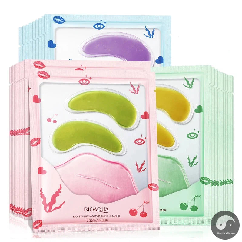 10pcs BIOAQUA Collagen Eye Mask Lip Mask Combination Moisturizing Lip Patch Anti-wrinkle Anti Dark Circles Eye Patches Skin Care-Health Wisdom™