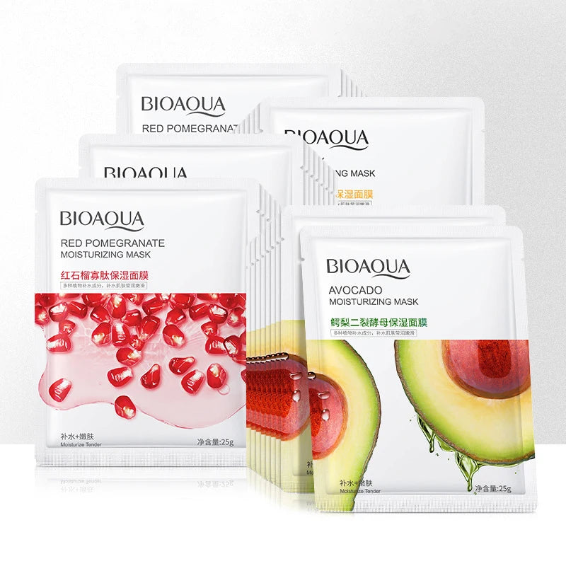 10pcs BIOAQUA Fresh Fruits Face Masks Centella Cucumber Aloe Vera Facial Mask Moisturizing Hydrating Facial Skin Care for Beauty-Health Wisdom™