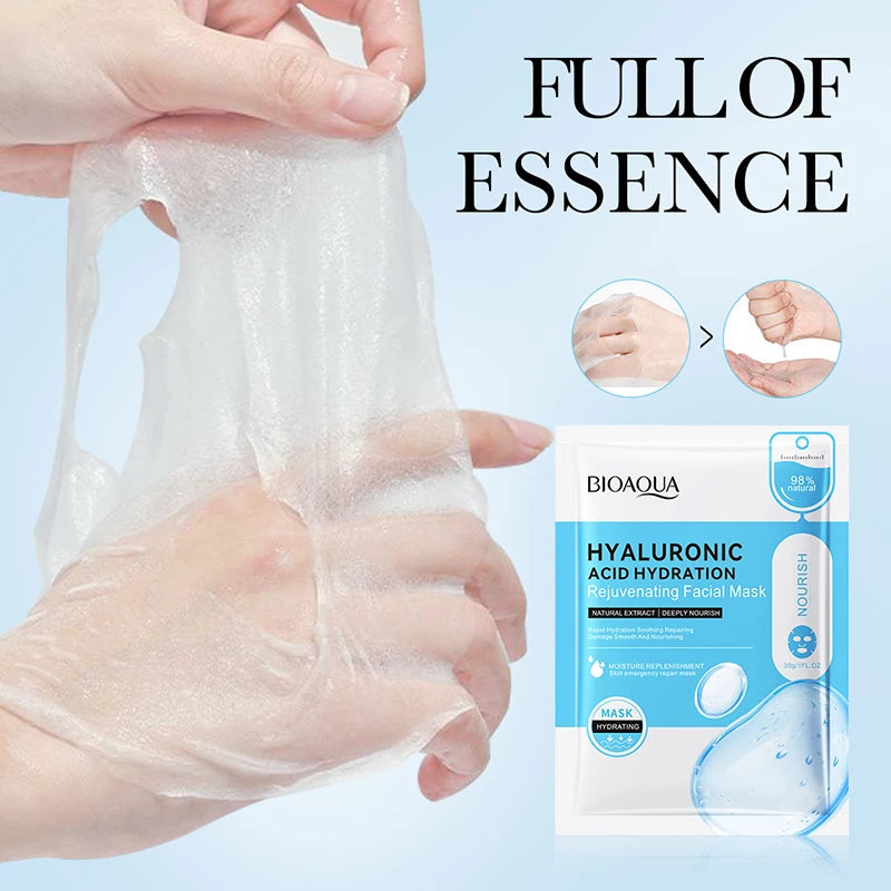 10pcs BIOAQUA Hyaluronic Acid Face Mask skincare Moisturizing Anti Acne Anti-wrinkle Facial Masks Face Sheet Mask Skin Care-Health Wisdom™