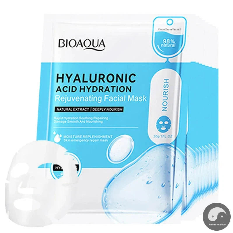 10pcs BIOAQUA Hyaluronic Acid Face Mask skincare Moisturizing Anti Acne Anti-wrinkle Facial Masks Face Sheet Mask Skin Care-Health Wisdom™