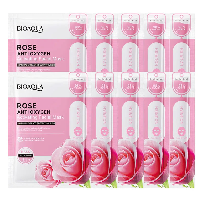 10pcs BIOAQUA Snail Collagen Hyaluronic Acid Face Mask skincare Moisturizing Anti Wrinkle Whitening Facial Masks Face Skin Care-Health Wisdom™