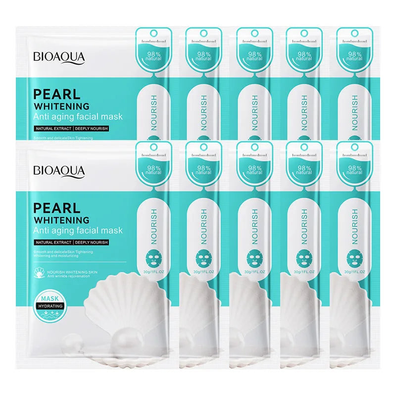 10pcs BIOAQUA Snail Collagen Hyaluronic Acid Face Mask skincare Moisturizing Anti Wrinkle Whitening Facial Masks Face Skin Care-Health Wisdom™