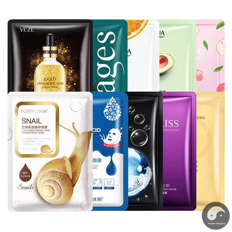 10pcs BIOAQUA Snail Gold Face Mask Moisturizing Sheet Masks Anti-wrinkle Hydrating Skin Care Facial Mask Beauty Korean Cosmetics-Health Wisdom™