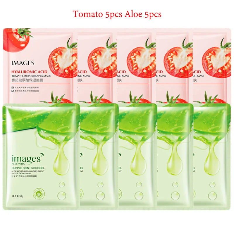 10pcs BIOAQUA Snail Hyaluronic Acid Face Mask Moisturizing Soothing Anti-aging skincare Facial Mask Sheet Masks Korean Skin Care-Health Wisdom™
