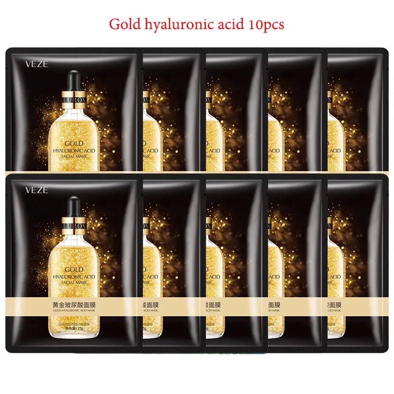 10pcs BIOAQUA Snail Hyaluronic Acid Face Mask Moisturizing Soothing Anti-aging skincare Facial Mask Sheet Masks Korean Skin Care-Health Wisdom™