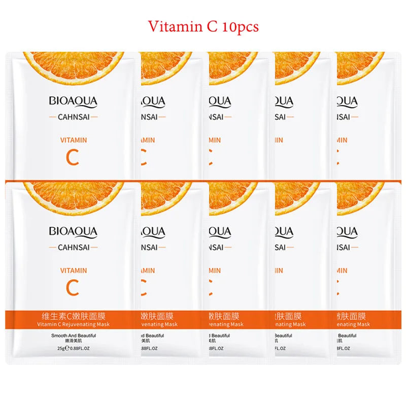 10pcs BIOAQUA Snail Hyaluronic Acid Face Mask Moisturizing Soothing Anti-aging skincare Facial Mask Sheet Masks Korean Skin Care-Health Wisdom™