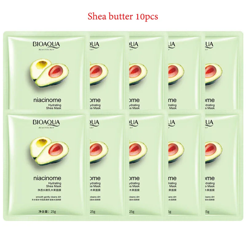 10pcs BIOAQUA Snail Hyaluronic Acid Face Mask Moisturizing Soothing Anti-aging skincare Facial Mask Sheet Masks Korean Skin Care-Health Wisdom™