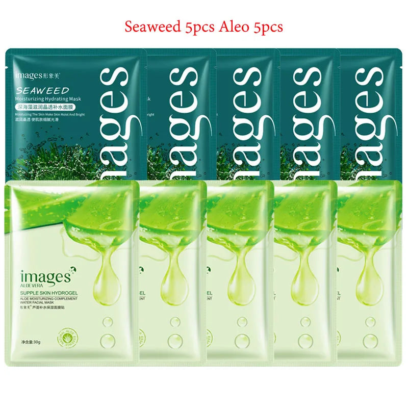 10pcs BIOAQUA Snail Hyaluronic Acid Face Mask Moisturizing Soothing Anti-aging skincare Facial Mask Sheet Masks Korean Skin Care-Health Wisdom™
