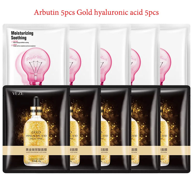 10pcs BIOAQUA Snail Hyaluronic Acid Face Mask Moisturizing Soothing Anti-aging skincare Facial Mask Sheet Masks Korean Skin Care-Health Wisdom™
