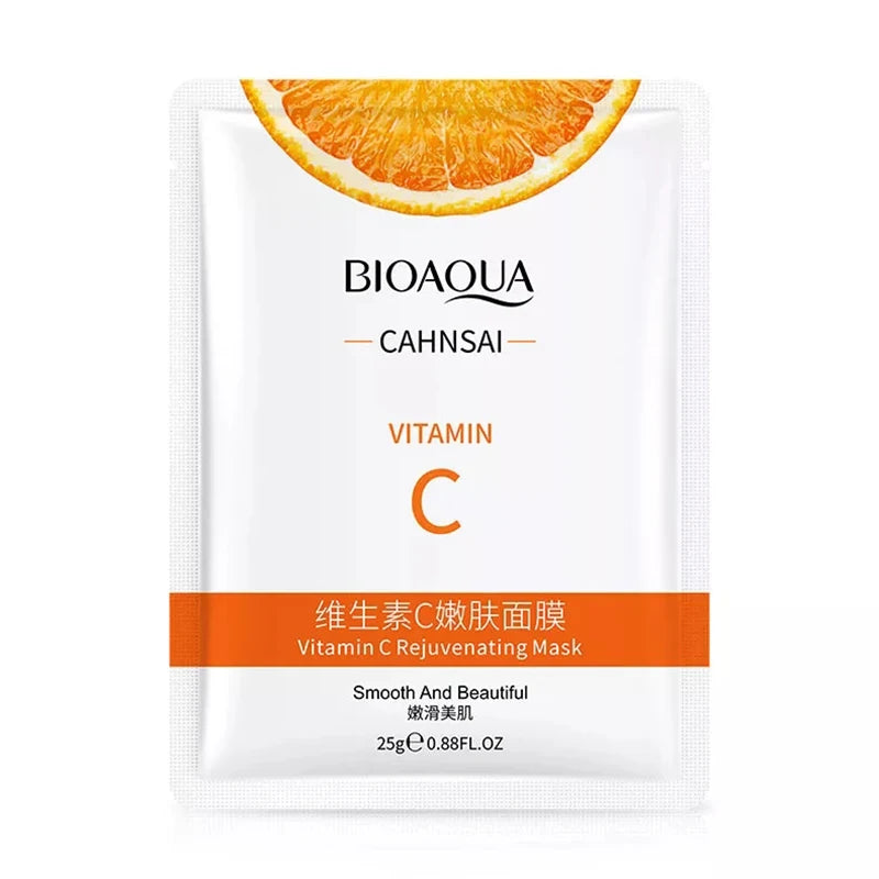 10pcs BIOAQUA Vitamin C Facial Mask Skincare Moisturizing Anti Acne Marks Brightening Repairing Face Masks for Face Skin Care-Health Wisdom™