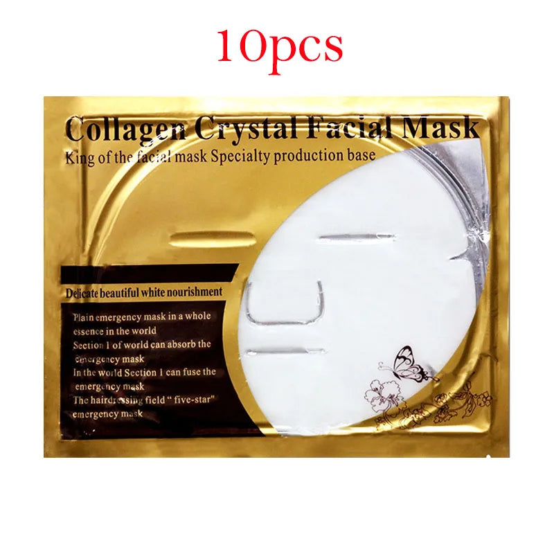 10pcs Crystal Collagen Gold Face Masks Beauty Skin Care Big Mask Anti-aging Hydrating Moisturizing Facial Mask for Face Care-Health Wisdom™
