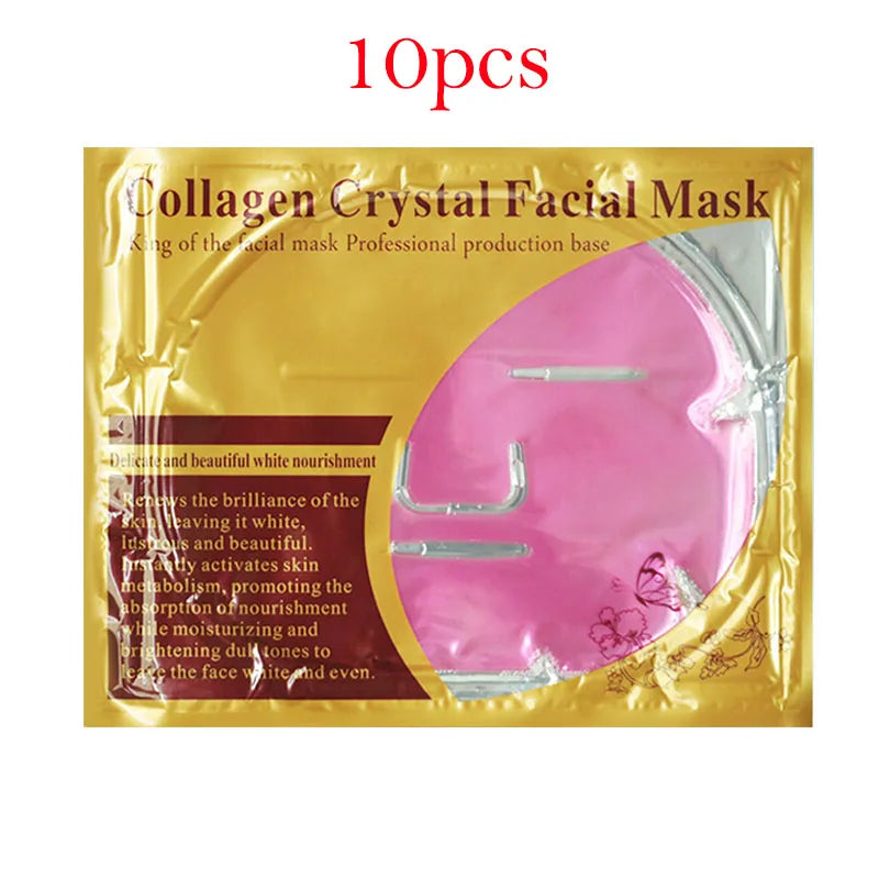 10pcs Crystal Collagen Gold Face Masks Beauty Skin Care Big Mask Anti-aging Hydrating Moisturizing Facial Mask for Face Care-Health Wisdom™