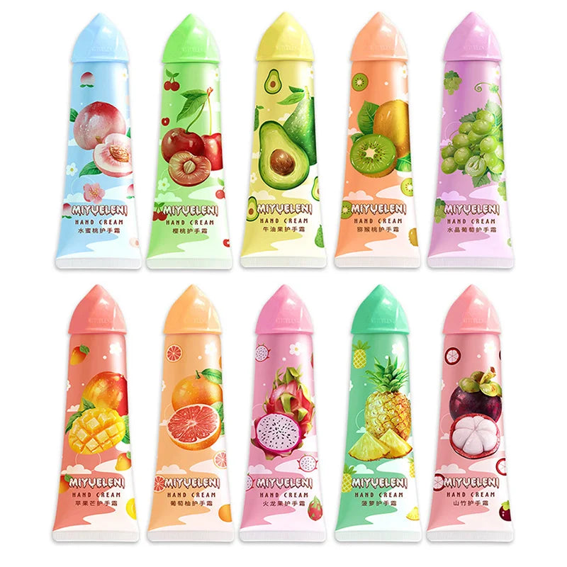 10pcs Fruit Hand Cream Sets Hands skincare Creams 30g Moisturizing Non Greasy Refreshing Nourishing Hand Skin Care Products-Health Wisdom™