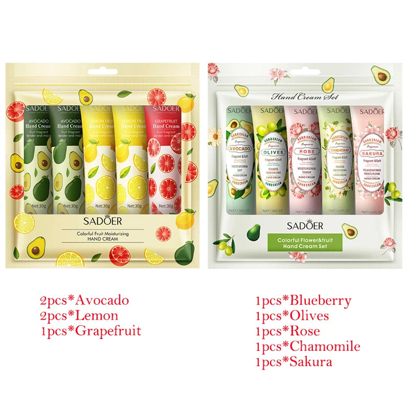 10pcs Fruit Plant Extract Fragrance Hand Cream Sets Moisturizing Anti-wrinkle Repair Anti Dry Hand Lotion Sets Hands Skin Care-Health Wisdom™