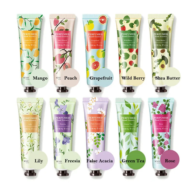 10pcs Fruity Flowery Hand Cream Moisturizing Anti-wrinkle Anti Chap Repairing Hands Care Beauty Skincare Hand Creams Sets-Health Wisdom™