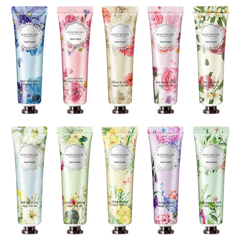 10pcs Fruity Flowery Hand Cream Moisturizing Anti-wrinkle Anti Chap Repairing Hands Care Beauty Skincare Hand Creams Sets-Health Wisdom™