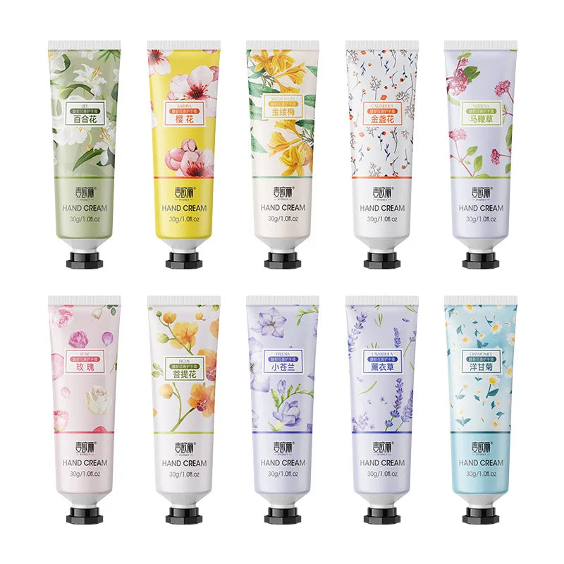 10pcs Fruity Flowery Hand Cream Moisturizing Anti-wrinkle Anti Chap Repairing Hands Care Beauty Skincare Hand Creams Sets-Health Wisdom™