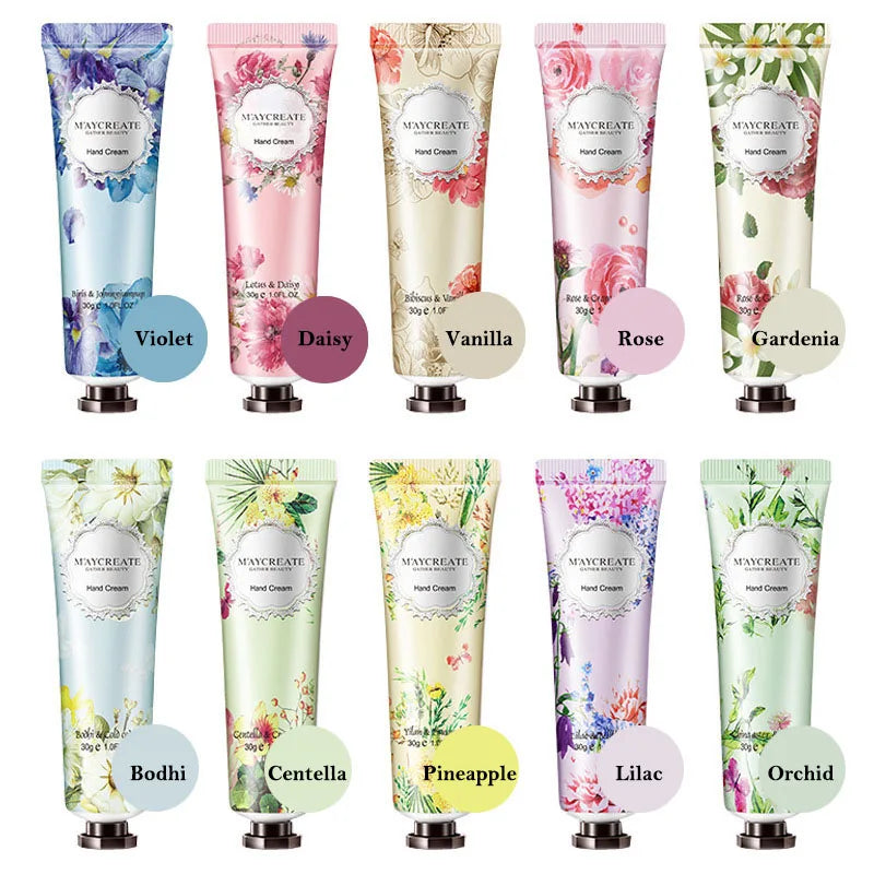 10pcs Fruity Flowery Hand Cream Moisturizing Anti-wrinkle Anti Chap Repairing Hands Care Beauty Skincare Hand Creams Sets-Health Wisdom™