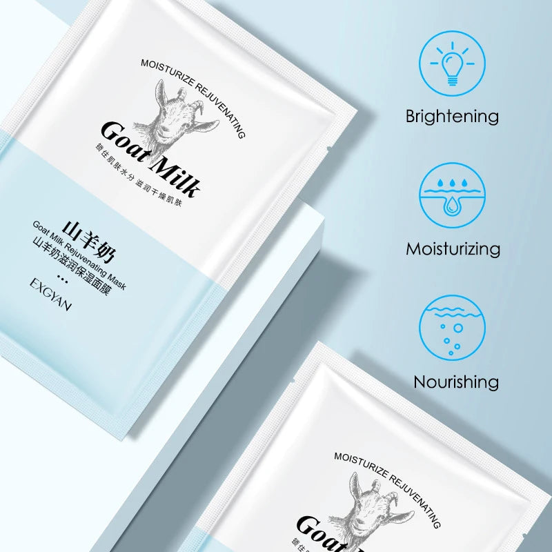 10pcs Goat Milk Face Mask Moisturizing Improve Dry Skin Facial Care Whitening Face Sheet Mask Facial Masks For Beauty Skincare-Health Wisdom™