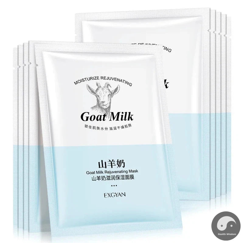 10pcs Goat Milk Face Mask Moisturizing Improve Dry Skin Facial Care Whitening Face Sheet Mask Facial Masks For Beauty Skincare-Health Wisdom™