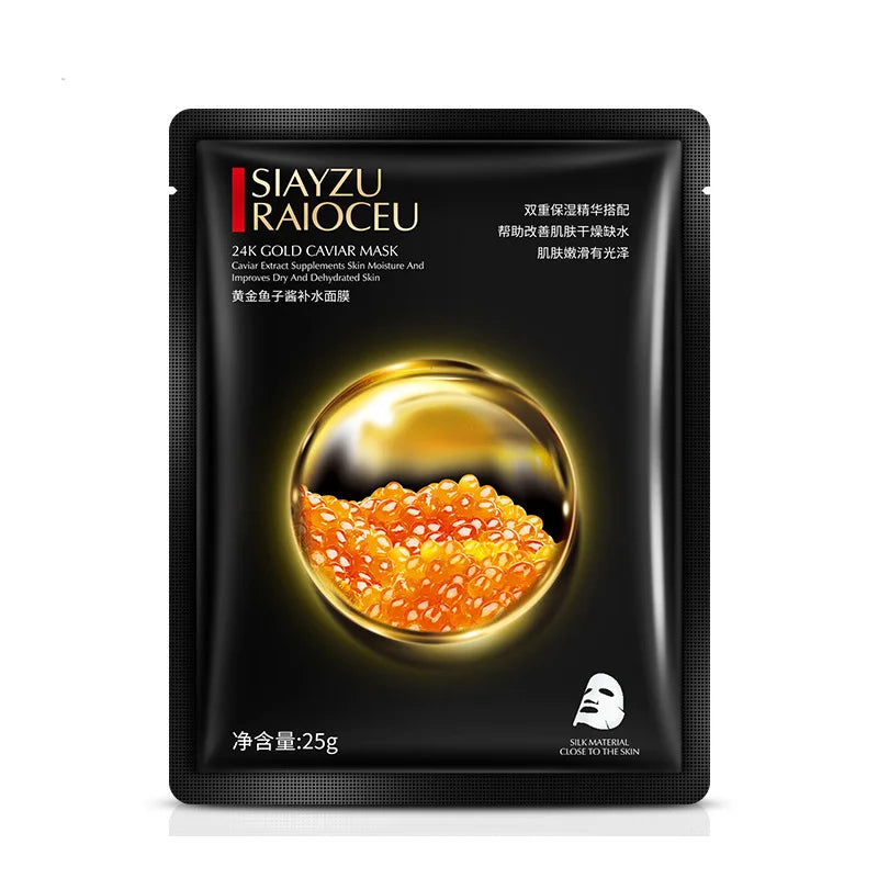 10pcs Golden Caviar Moisturizing Facial Masks Refreshing Oil Control Skincare Face Sheet Mask Sheets Masks for Face Skin Care-Health Wisdom™
