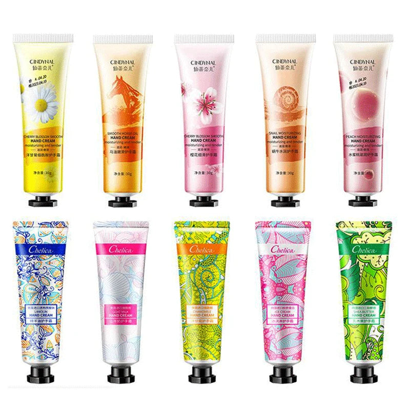 10pcs Horse Oil Sakura Hand Cream Moisturizing Anti-wrinkle Anti Chapped Nourishing Skincare Hand Creams Skin Care for Hands-Health Wisdom™