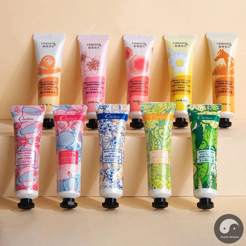 10pcs Horse Oil Sakura Hand Cream Moisturizing Anti-wrinkle Anti Chapped Nourishing Skincare Hand Creams Skin Care for Hands-Health Wisdom™
