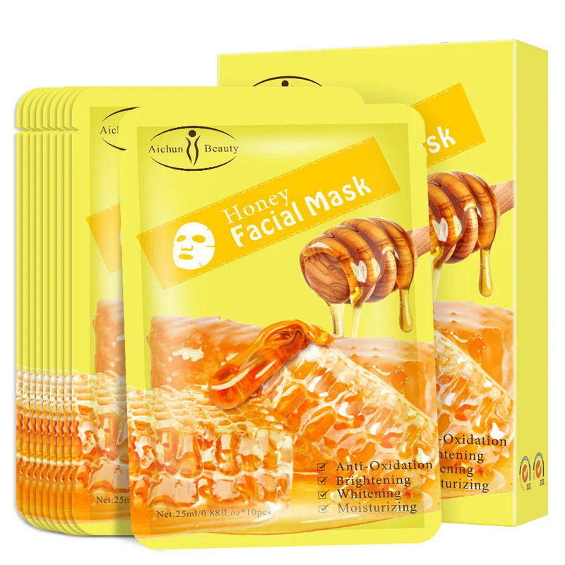 10pcs Hyaluronic Acid Collagen Facial Mask Skincare Face Masks Moisturizing Anti-aging Snail Face Mask Brighten Masks for Beauty-Health Wisdom™