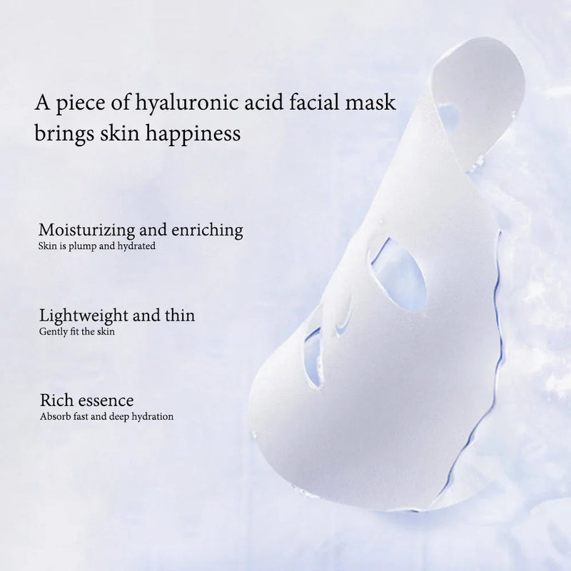 10pcs Hyaluronic Acid Face Mask Moisturizing Refreshing Anti-wrinkle Anti-aging Facial Masks Face Sheet Mask Korean Skin Care-Health Wisdom™