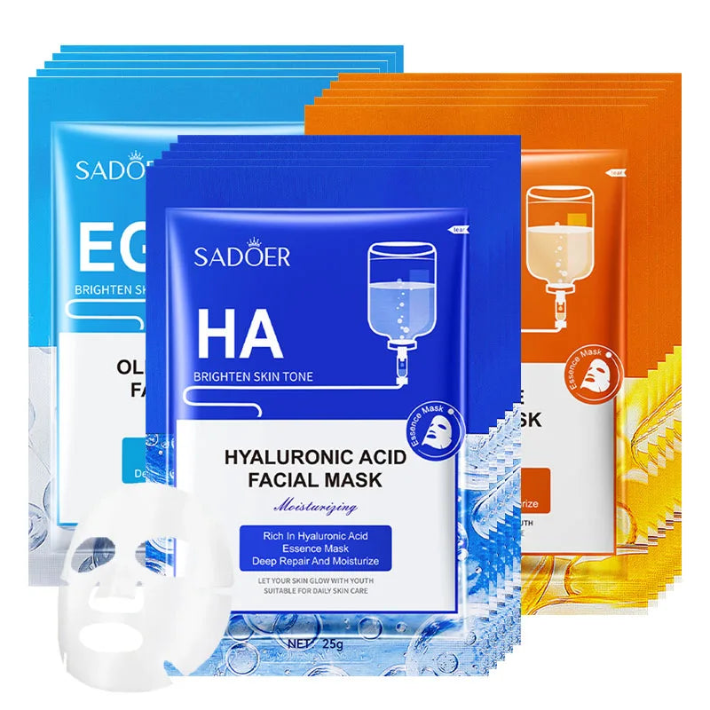10pcs Hyaluronic Acid Face Mask Moisturizing skincare Anti Wrinkle Anti-aging Facial Masks Face Sheet Mask Skin Care Products-Health Wisdom™
