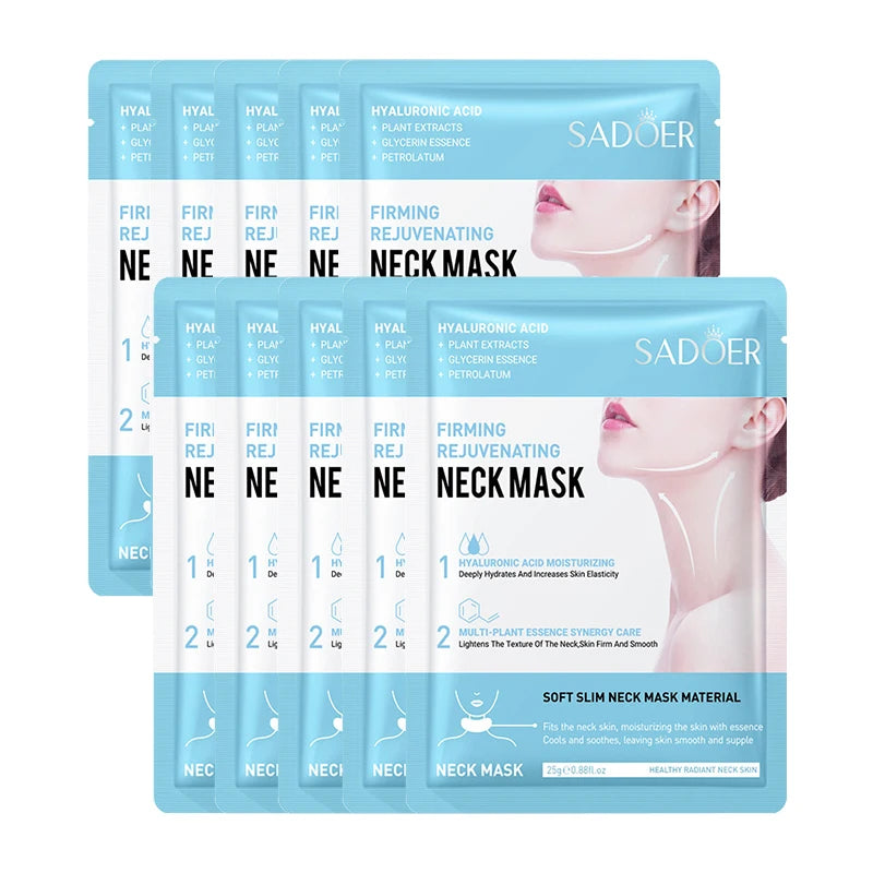 10pcs Hyaluronic Acid Neck Mask Collagen Firming Masks Anti-Wrinkle Whitening Anti-Aging Beauty Moisturizing Necks Skin Care-Health Wisdom™