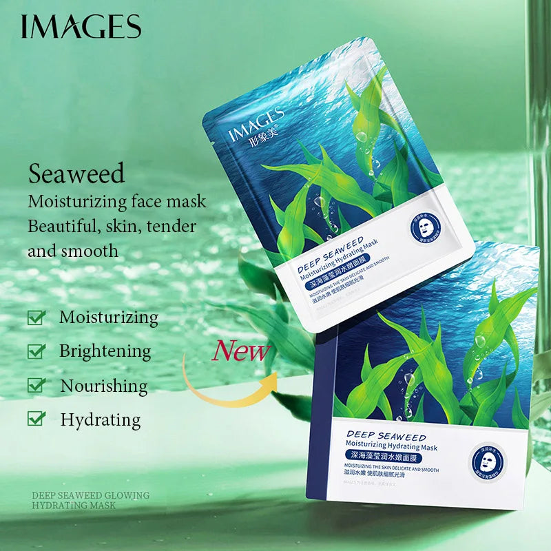 10pcs IMAGES Seaweed Moisturizing Face Mask Facial Skin Care Brightening Hydrating Facials Masks Beauty Face skincare Products-Health Wisdom™