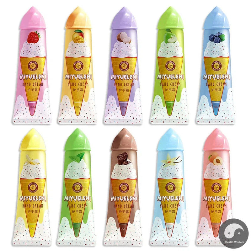 10pcs Ice Creams Hand Cream Moisturizing Non Greasy Refreshing Anti Wrinkle Repairing Nourishing Hands Skin Care Products-Health Wisdom™