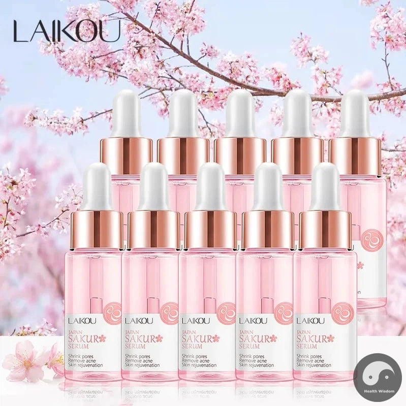 10pcs LAIKOU Sakura Serum Vitamin C Facial Essence Moisturizing Hydrating Anti-Aging Anti Wrinkle Face Serum Skin Care Products-Health Wisdom™
