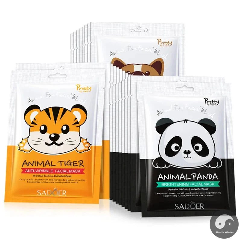 10pcs Moisturizing Face Mask skincare Cartoon Animal Pattern Anti Wrinkle Whitening Facial Masks Face Sheet Mask Skin Care-Health Wisdom™