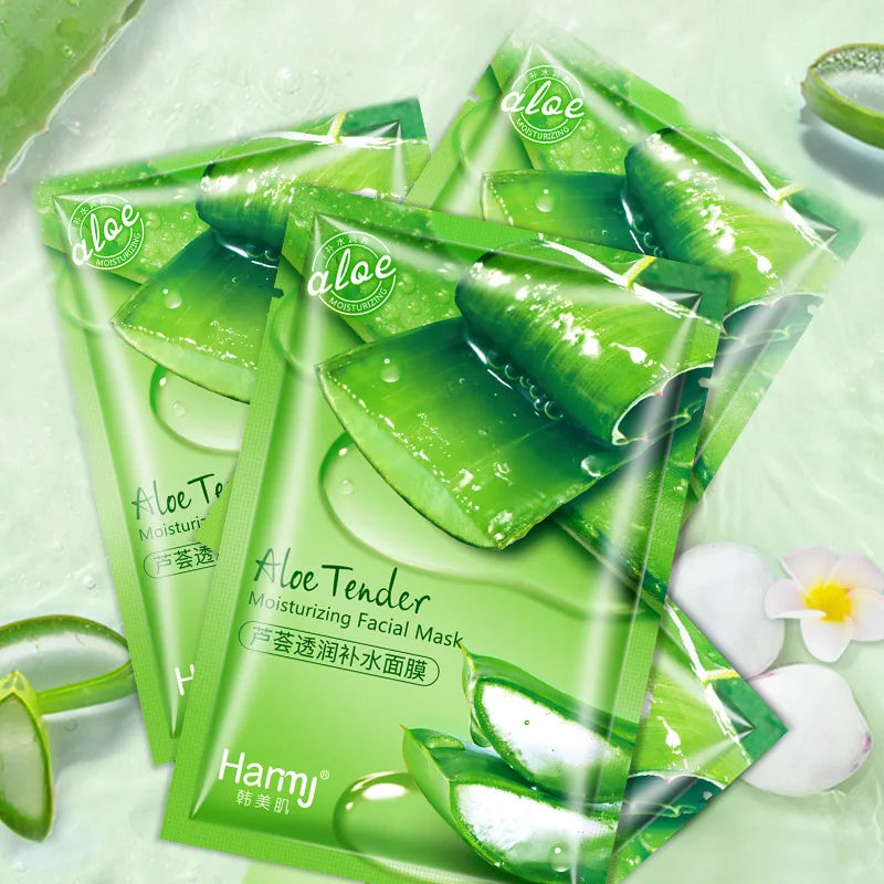 10pcs Natural Aloe Vera Face Masks Skin Care Moisturizing Brightening Korean Mask Face Lifting Visage Facial Mask for Beauty-Health Wisdom™