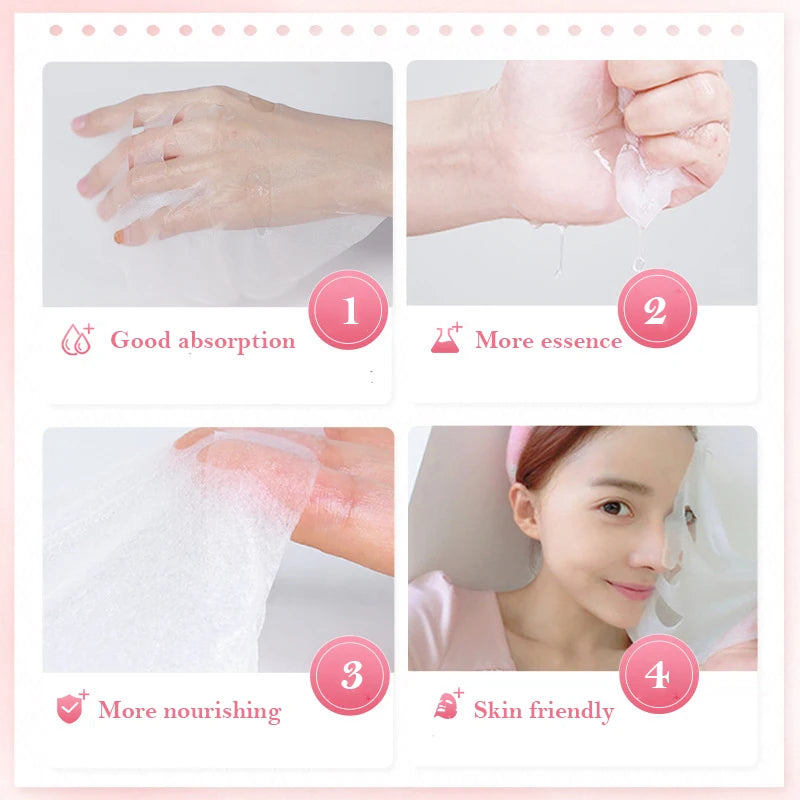 10pcs Natural Flowers Moisturizing Face Masks for Women Face Skin Brighten Hydrating Oil Control Rose Facial Mask Skin Care-Health Wisdom™