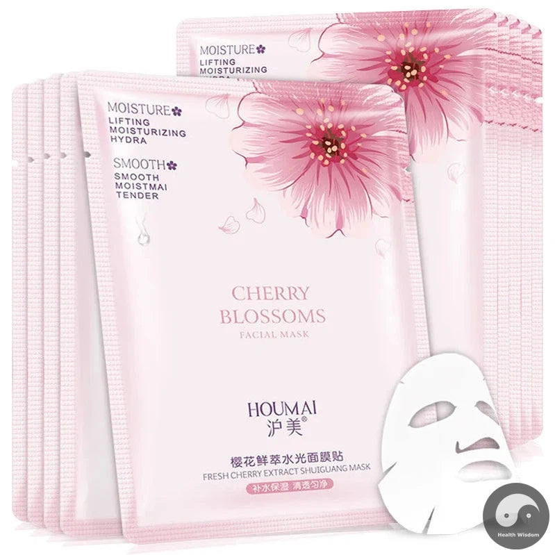 10pcs Sakura Extract Face Mask Moisturizing Oil Control Brightening Skincare Sheet Masks Facial Mask for Beauty Skin Care-Health Wisdom™