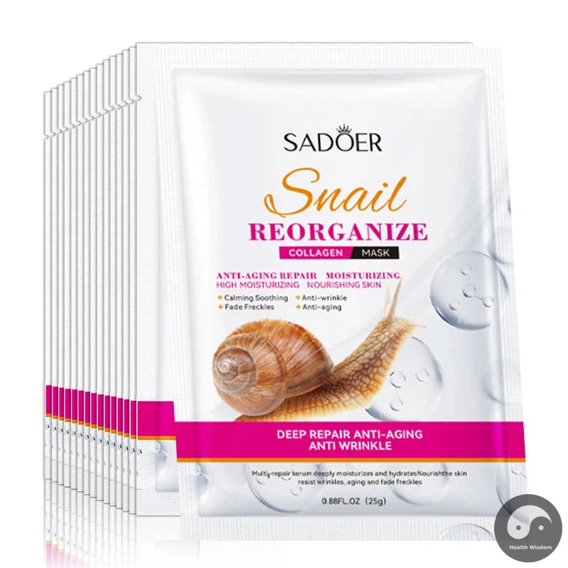 10pcs Snail Collagen Face Mask Anti Wrinkle Moisturizing Anti-aging Whitening Facial Masks Beauty Face Skin Care Products-Health Wisdom™