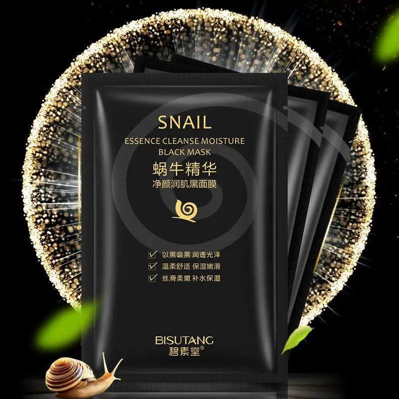 10pcs Snail Essence Black Facial Masks Face Sheet Mask Skincare Moisturizing Cleaning Pore Oil Control Skin Care Face Masks-Health Wisdom™