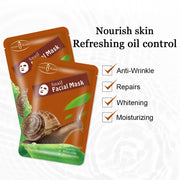 10pcs Snail Essence Facial Masks Face Care Masks Moisturizing Brightens Skin Anti-wrinkle Whitening Face Sheet Mask for Beauty-Health Wisdom™