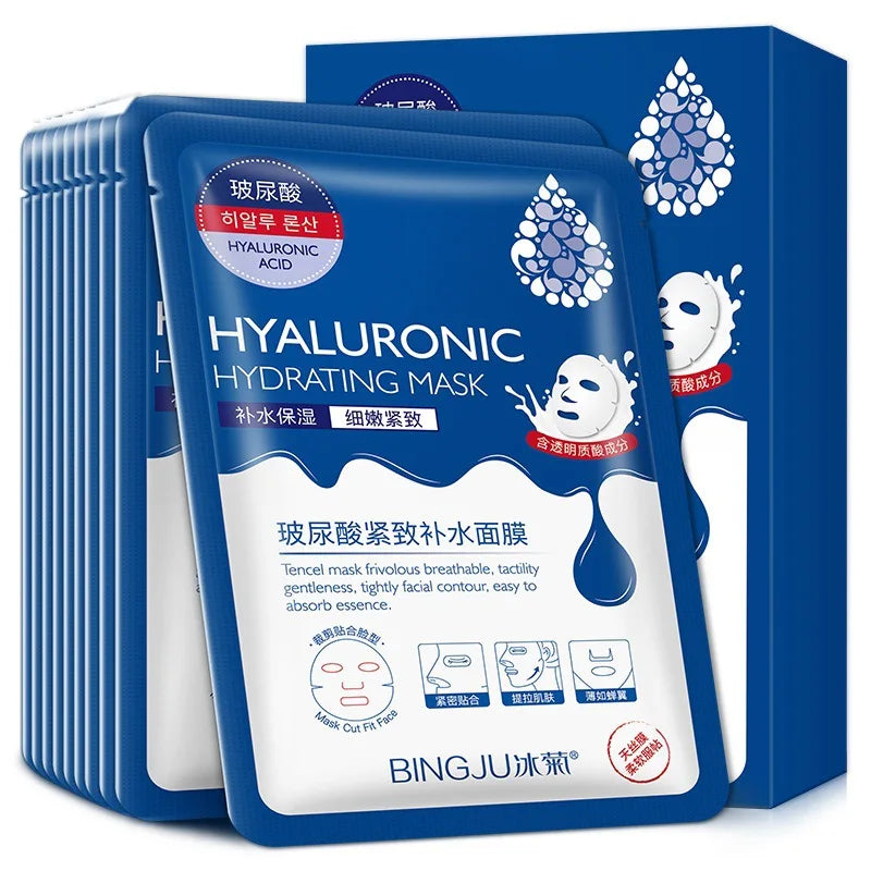 10pcs Snail Hyaluronic Acid Face Masks Korean Skincare Face Sheet Mask Moisturizing Facial Masks Korean Skin Care Products-Health Wisdom™