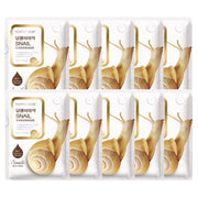 10pcs Snail Moisturizing Face Mask Replenishment Oil Control Anti Acne Tender Sheet Masks Facial Mask Skin Care Korean Cosmetics-Health Wisdom™