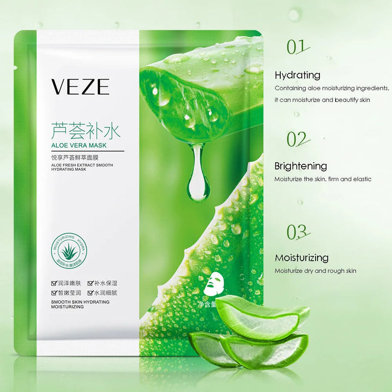 10pcs VENZEN Hyaluronic Acid Face Mask Moisturizing Seaweed Face Sheet Mask Anti Wrinkle Snail Facial Masks Skin Care Products-Health Wisdom™