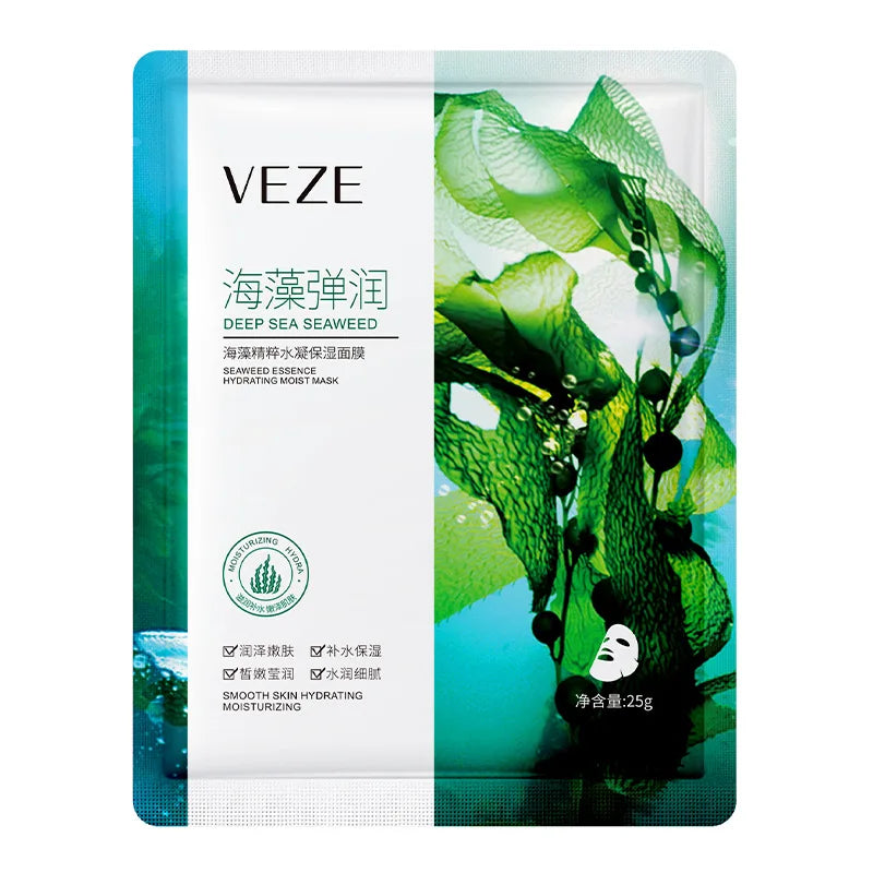 10pcs VENZEN Hyaluronic Acid Face Mask Moisturizing Seaweed Face Sheet Mask Anti Wrinkle Snail Facial Masks Skin Care Products-Health Wisdom™