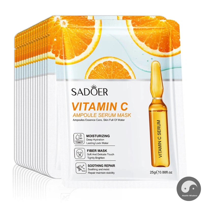 10pcs Vitamin C Face Mask Facial skincare Moisturizing Firming Anti Wrinkle Whitening Facial Masks Face Skin Care Products-Health Wisdom™