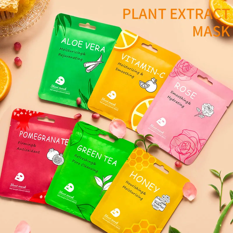 10pcs Vitamin C Facial Masks Beauty Faec Moisturizing Firming Anti-aging skincare Rose Honey Aloe Face Mask Skin Care Products-Health Wisdom™